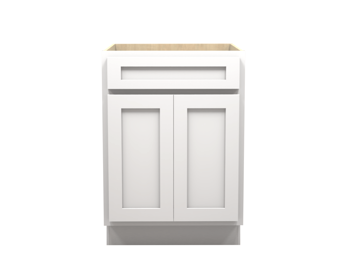 American Made Shaker RTA B24 Base Cabinet-White