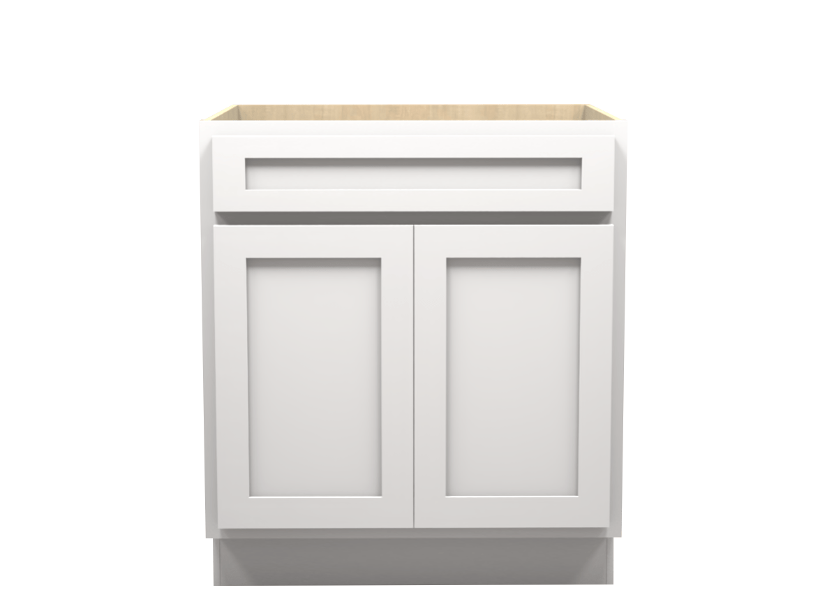 American Made Shaker RTA B30 Base Cabinet-White