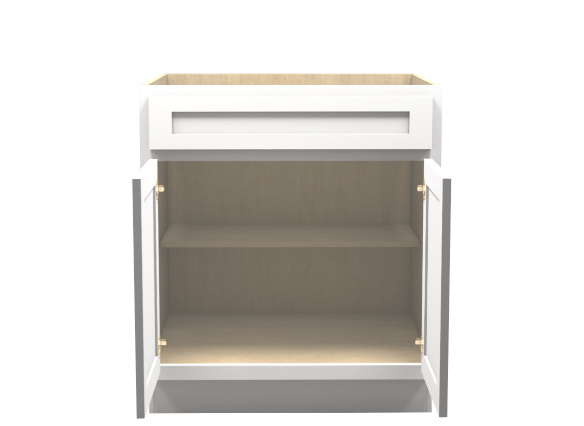 American Made Shaker RTA B30 Base Cabinet-White