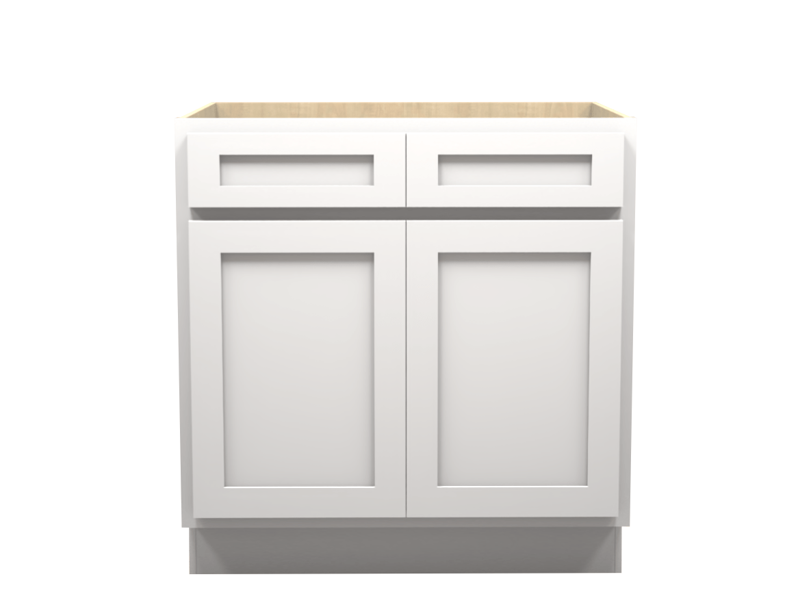 American Made Shaker RTA B33 Base Cabinet-White