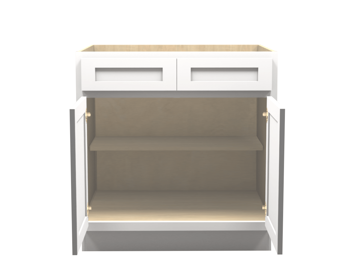 American Made Shaker RTA B33 Base Cabinet-White