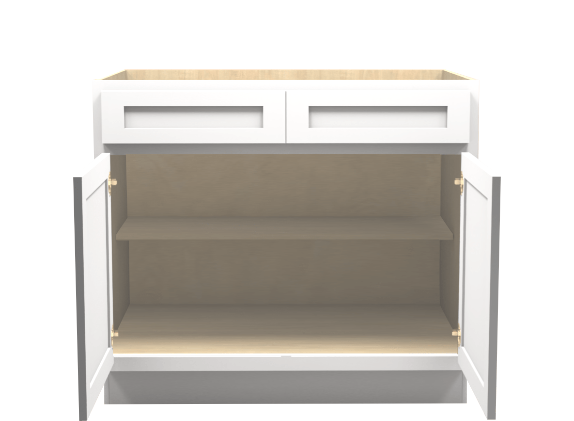 American Made Shaker RTA B39 Base Cabinet-White