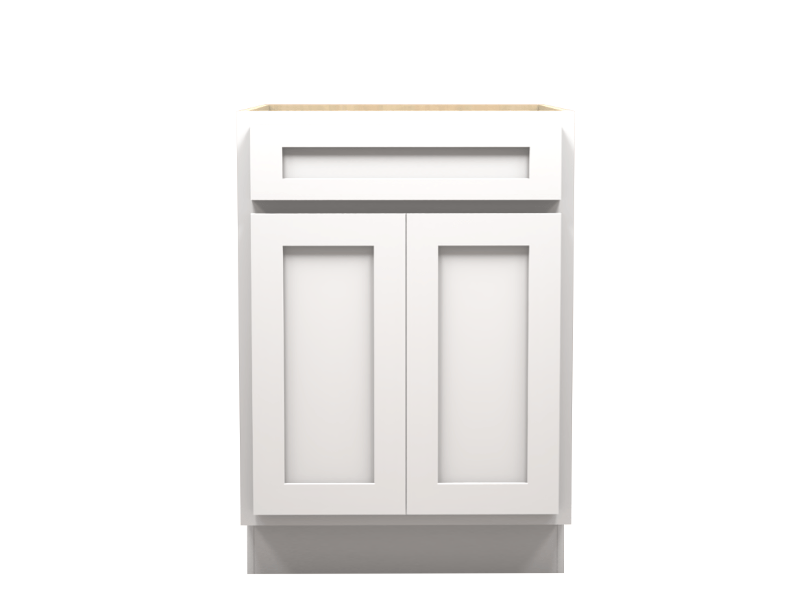 American Made Shaker RTA SB24 Sink Base Cabinet-White