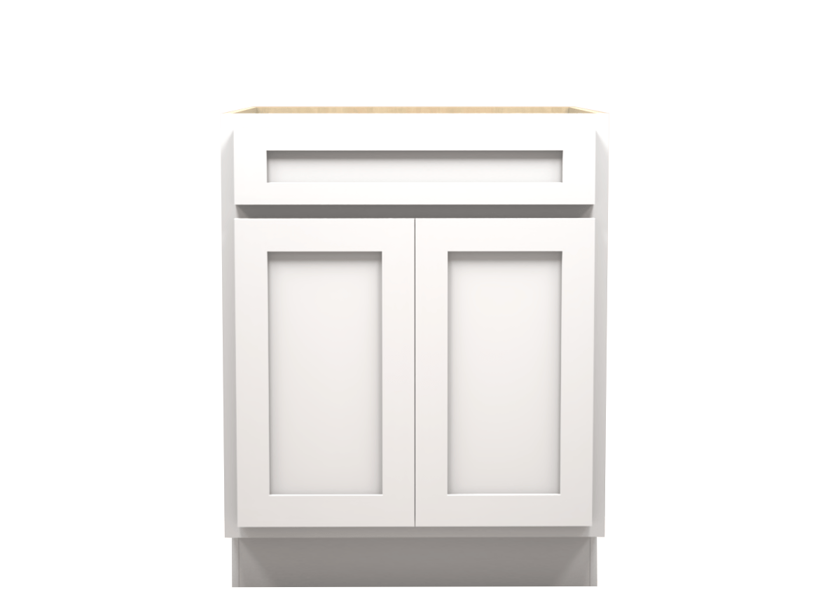 American Made Shaker RTA SB27 Sink Base Cabinet-White