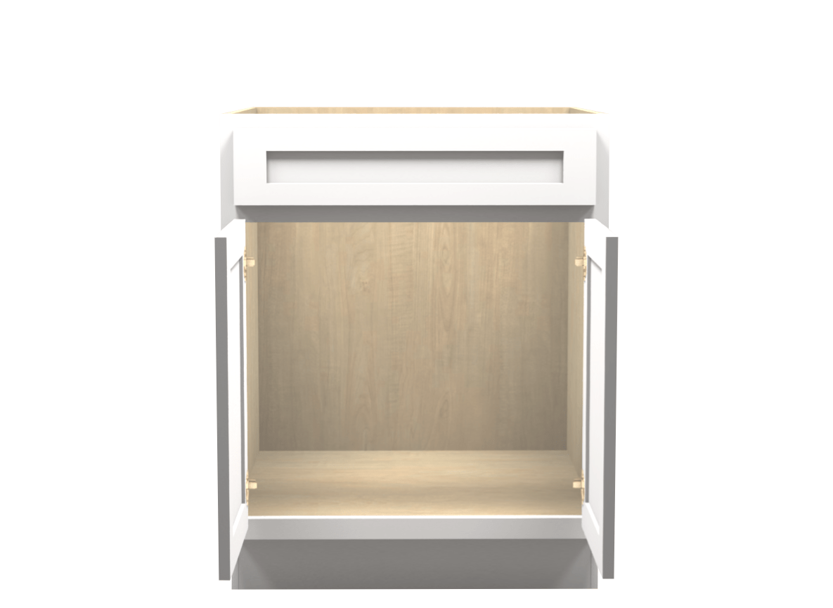 American Made Shaker RTA SB27 Sink Base Cabinet-White