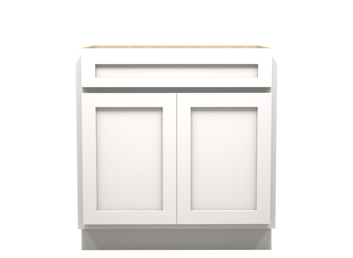 American Made Shaker RTA SB33 Sink Base Cabinet-White