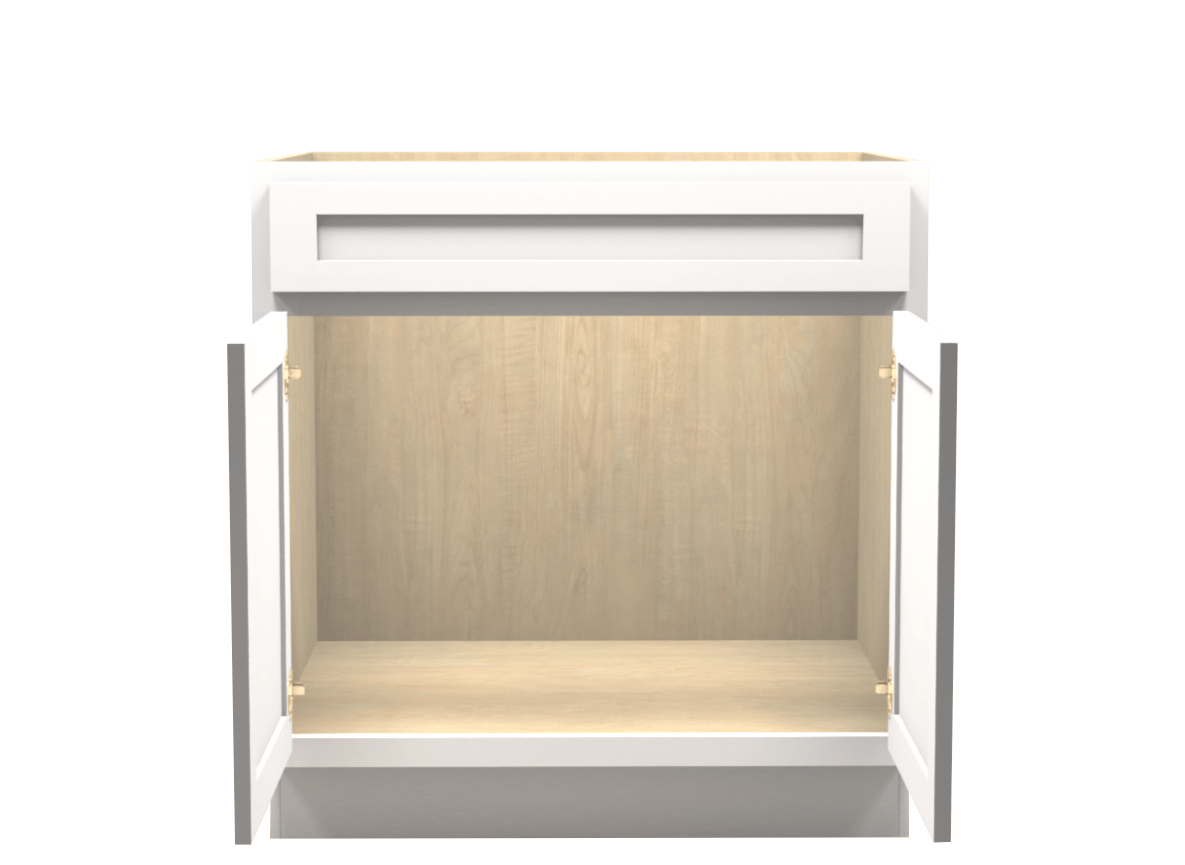 American Made Shaker RTA SB33 Sink Base Cabinet-White