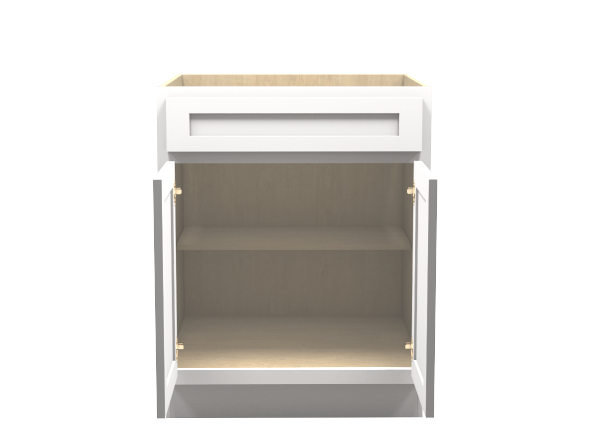 American Made Shaker RTA VB27 Vanity Base Cabinet-White