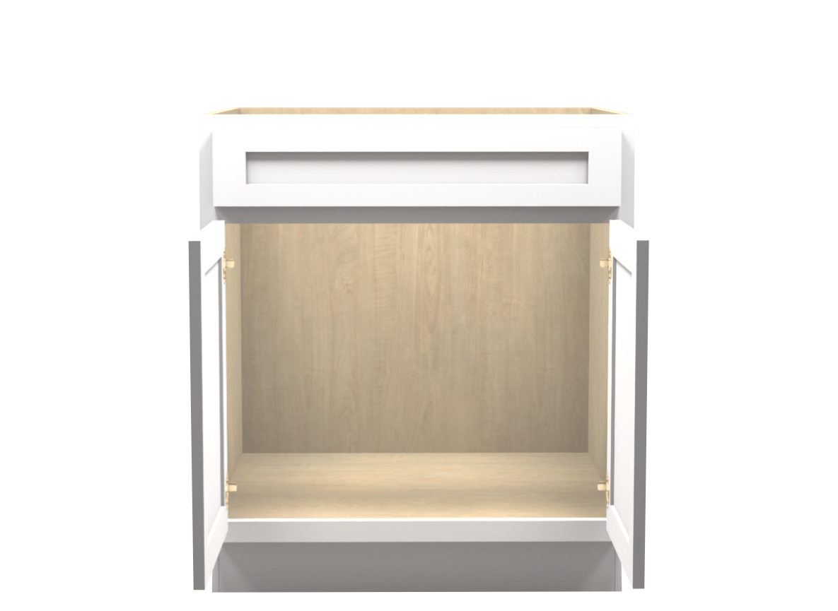 White Shaker Vanity Sink Base Cabinet 30