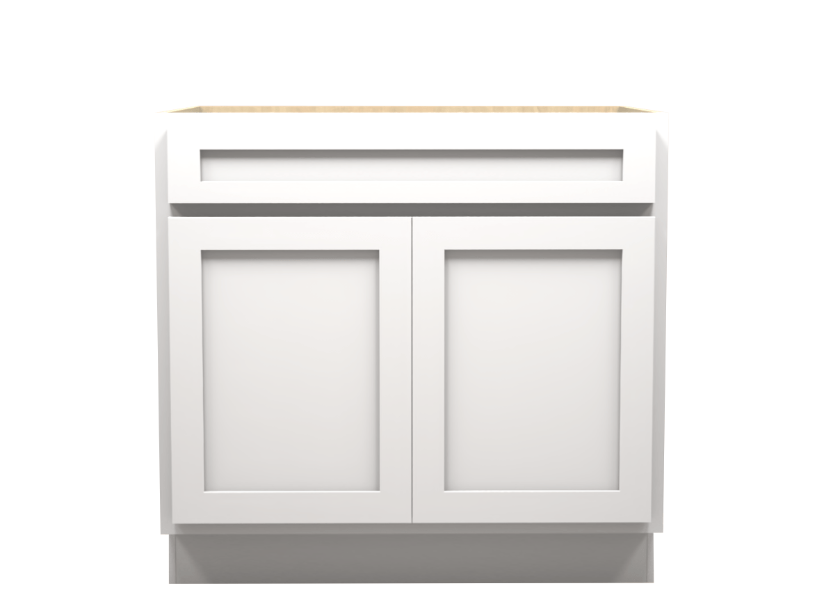 White Shaker Vanity Sink Base Cabinet 36