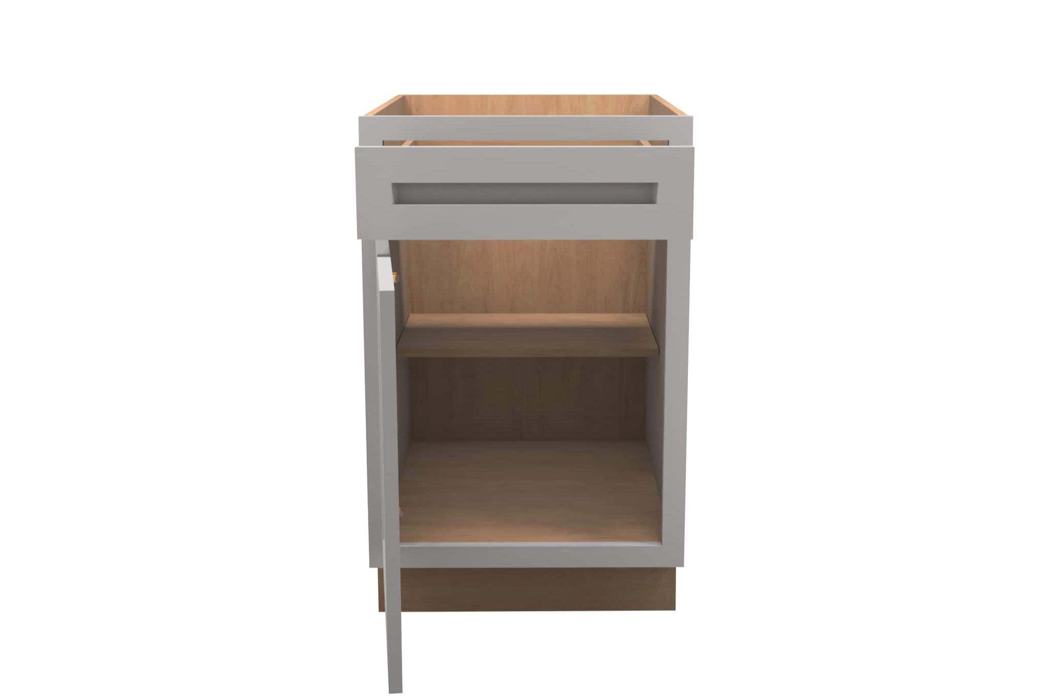 American Made Shaker RTA B21 Base Cabinet-Light Gray