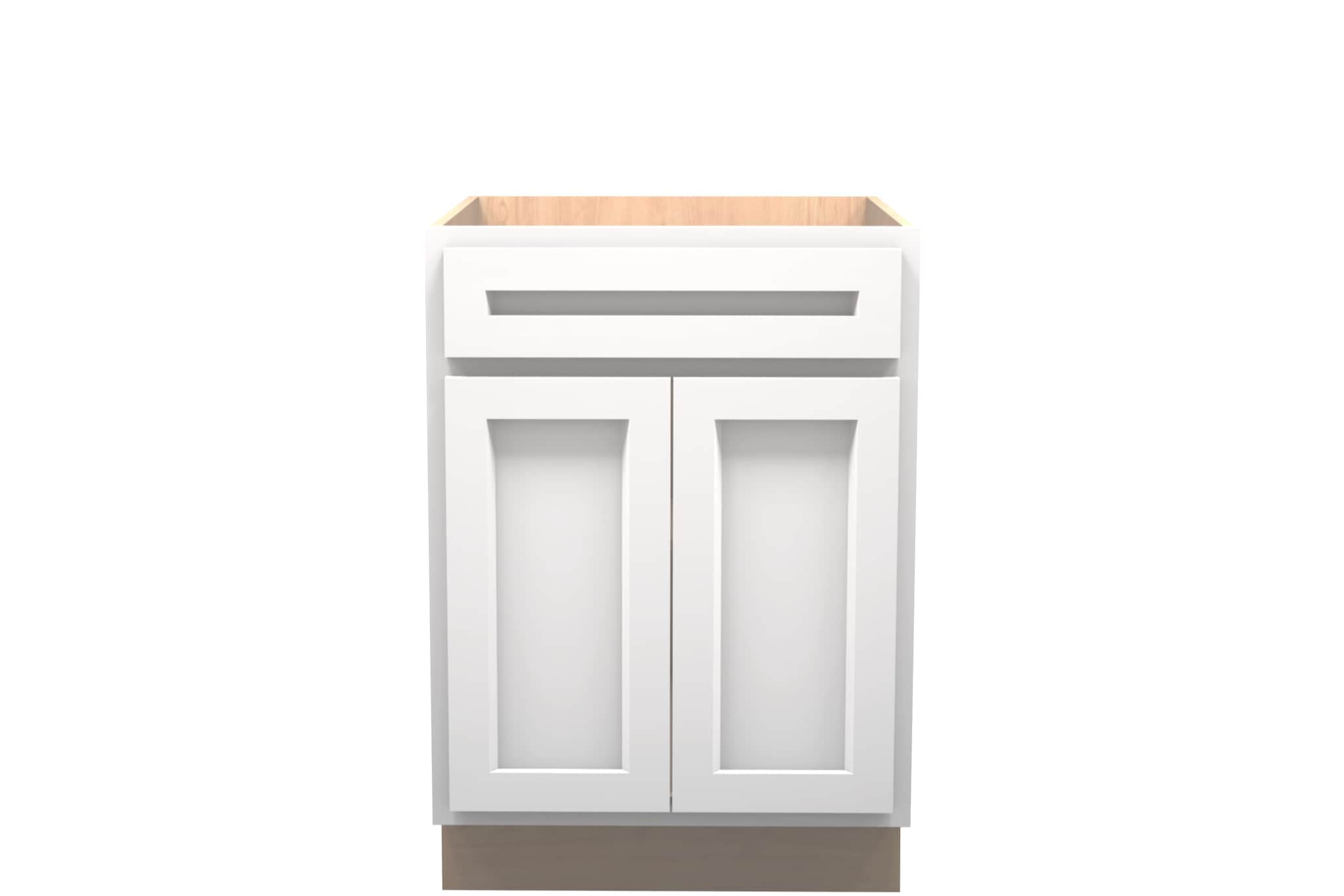 American Made Shaker RTA B24 Base Cabinet-White