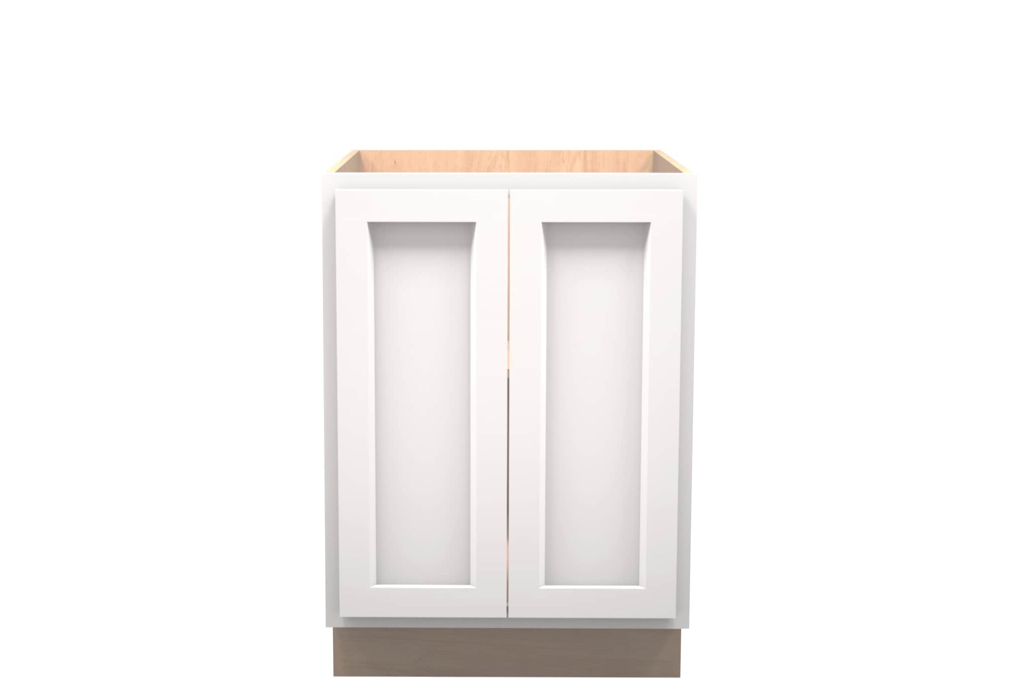 American Made Shaker RTA B24FHD Full Height Door Base Cabinet-White