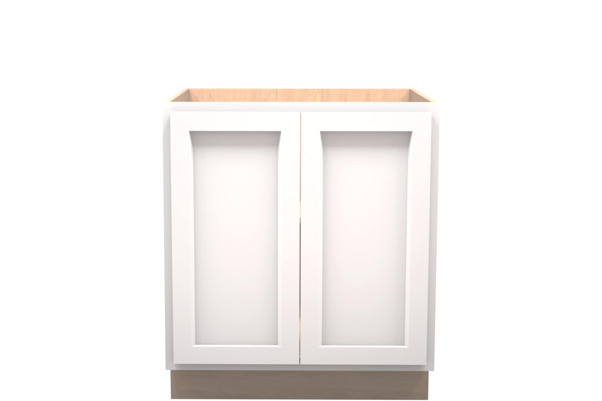 American Made Shaker RTA B30FHD Full Height Door Base Cabinet-White