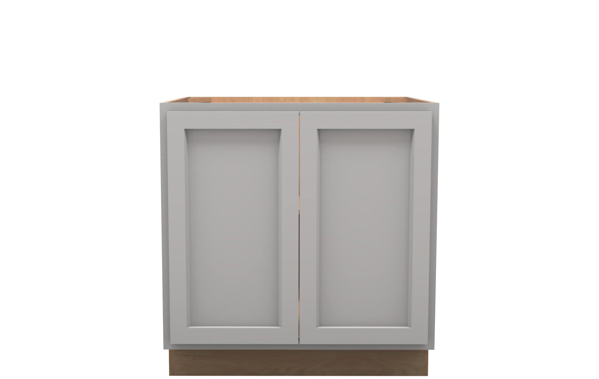 American Made Shaker RTA B33FHD Full Height Door Base Cabinet-Light Gray