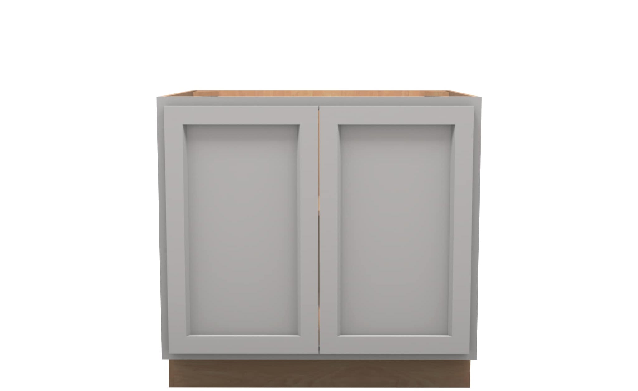 American Made Shaker RTA B36FHD Full Height Door Base Cabinet-Light Gray