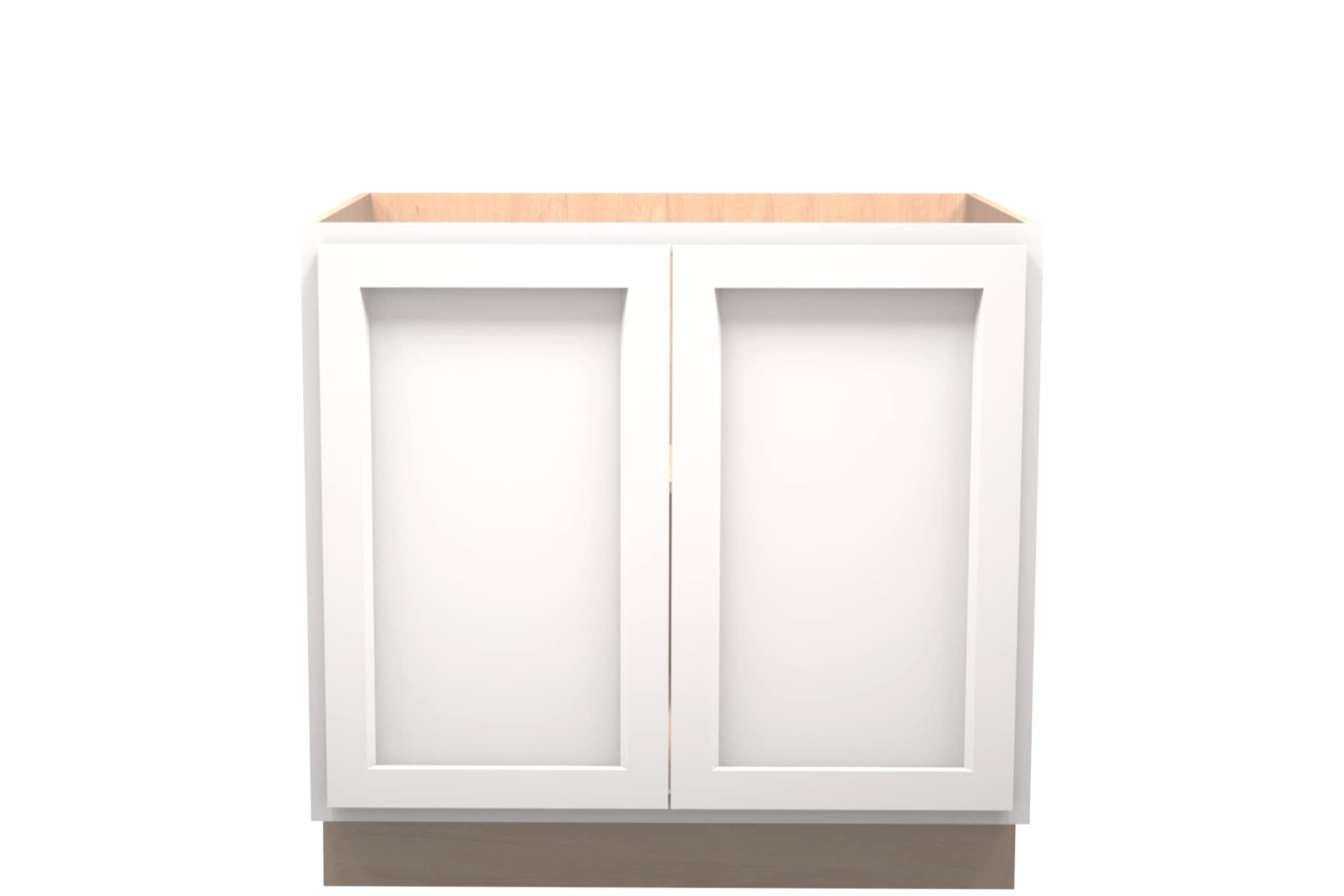 American Made Shaker RTA B36FHD Full Height Door Base Cabinet-White