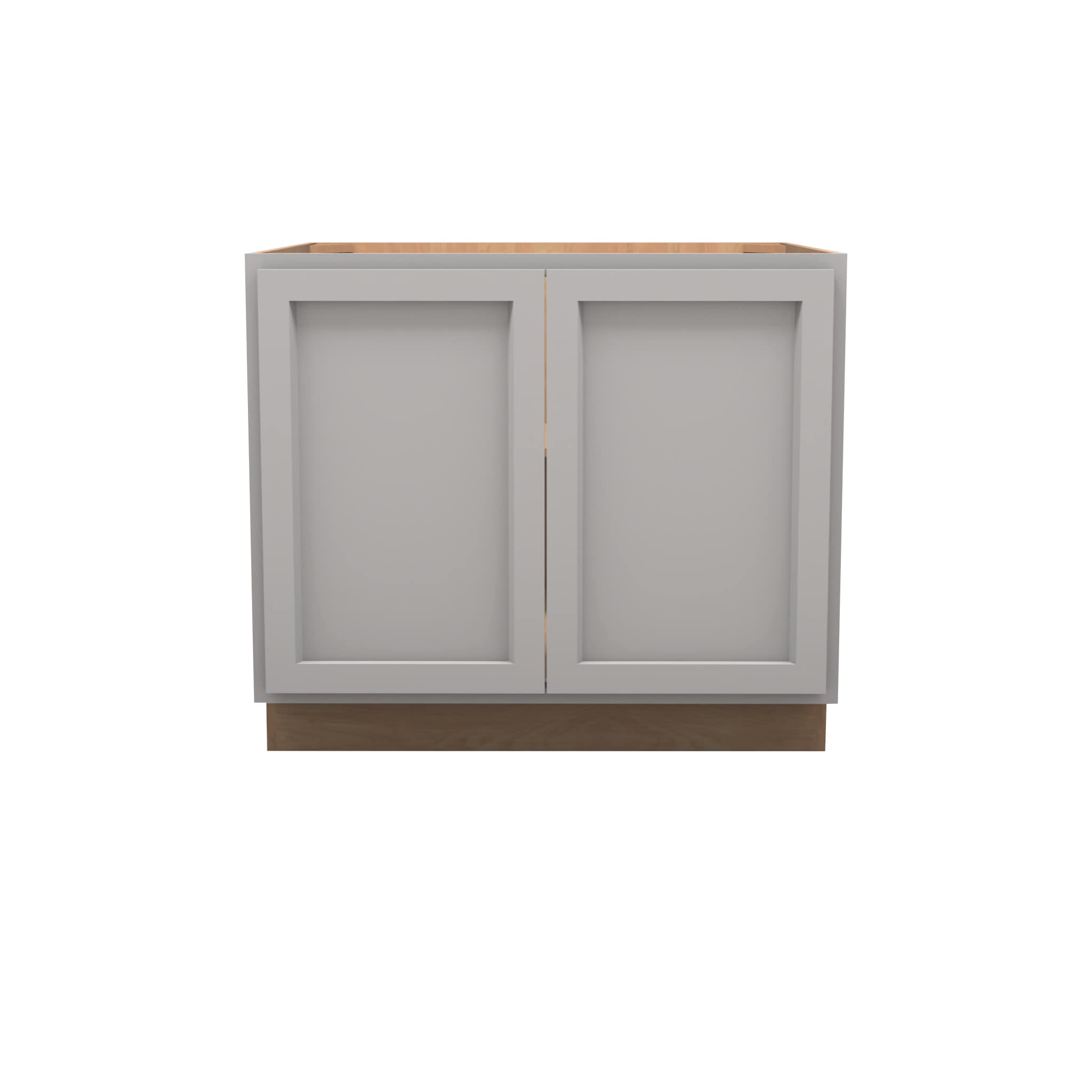 American Made Shaker RTA B39FHD Full Height Door Base Cabinet-Light Gray