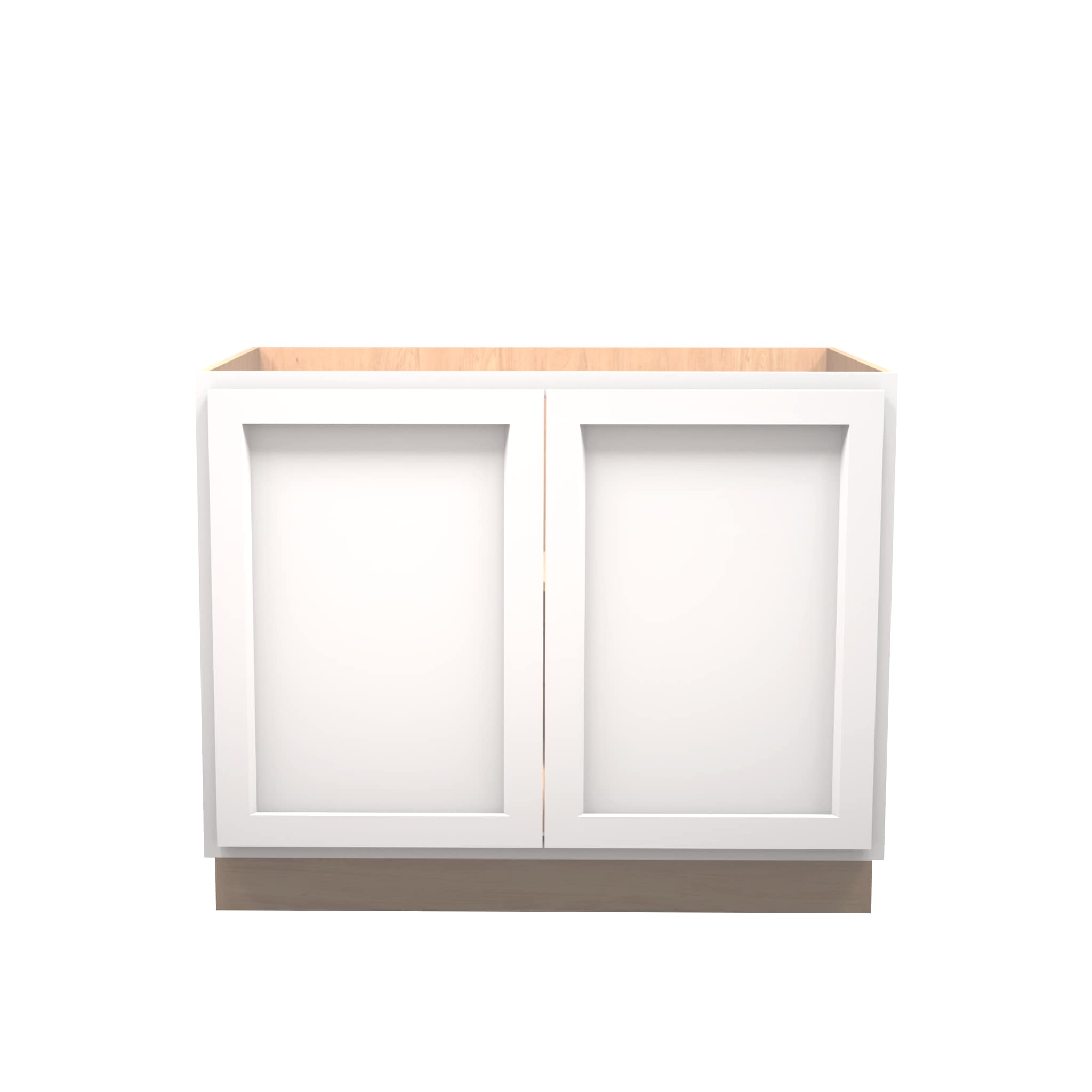 American Made Shaker RTA B42FHD Full Height Door Base Cabinet-White