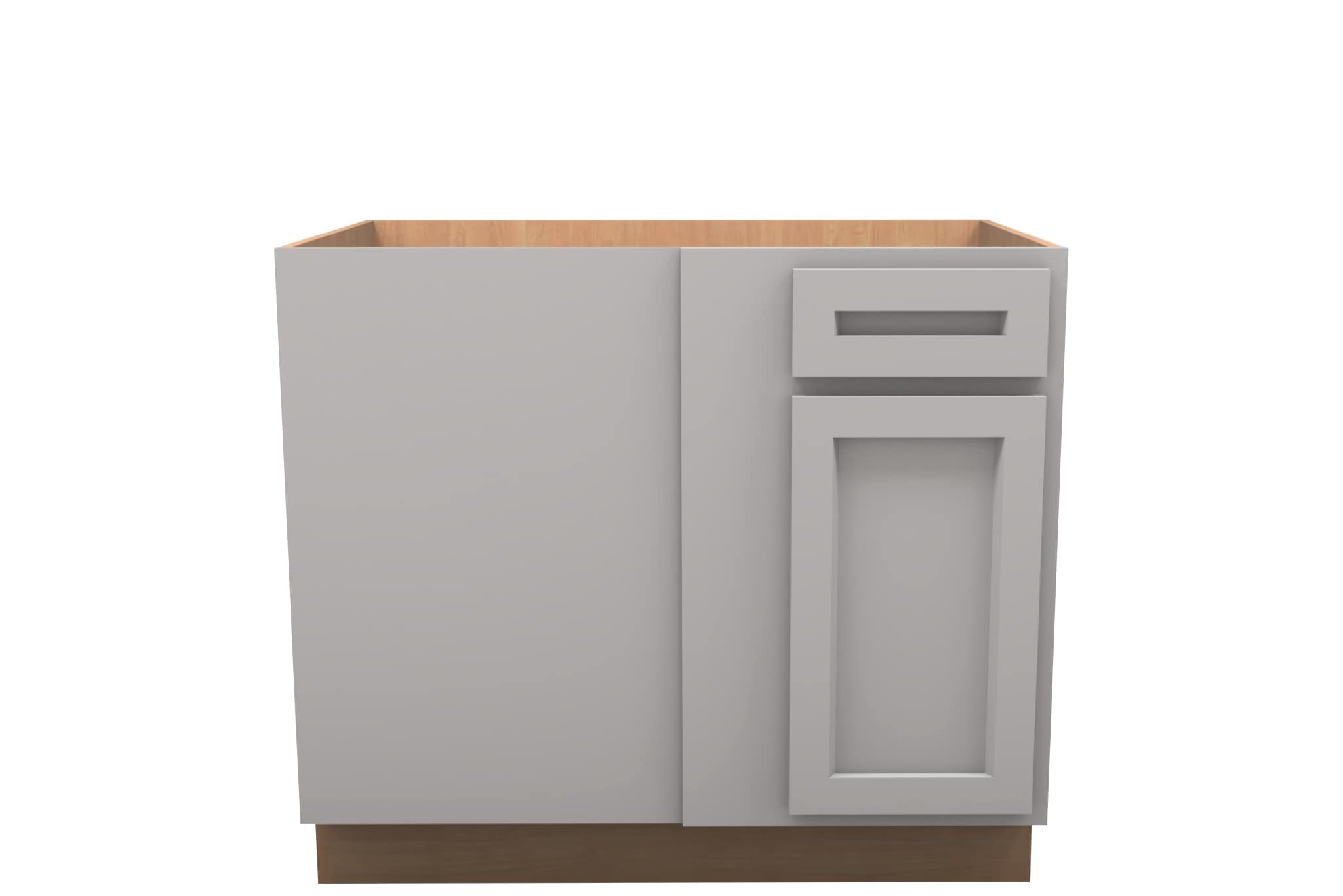 American Made Shaker RTA BBC39L Blind Corner Cabinet Left-Light Gray