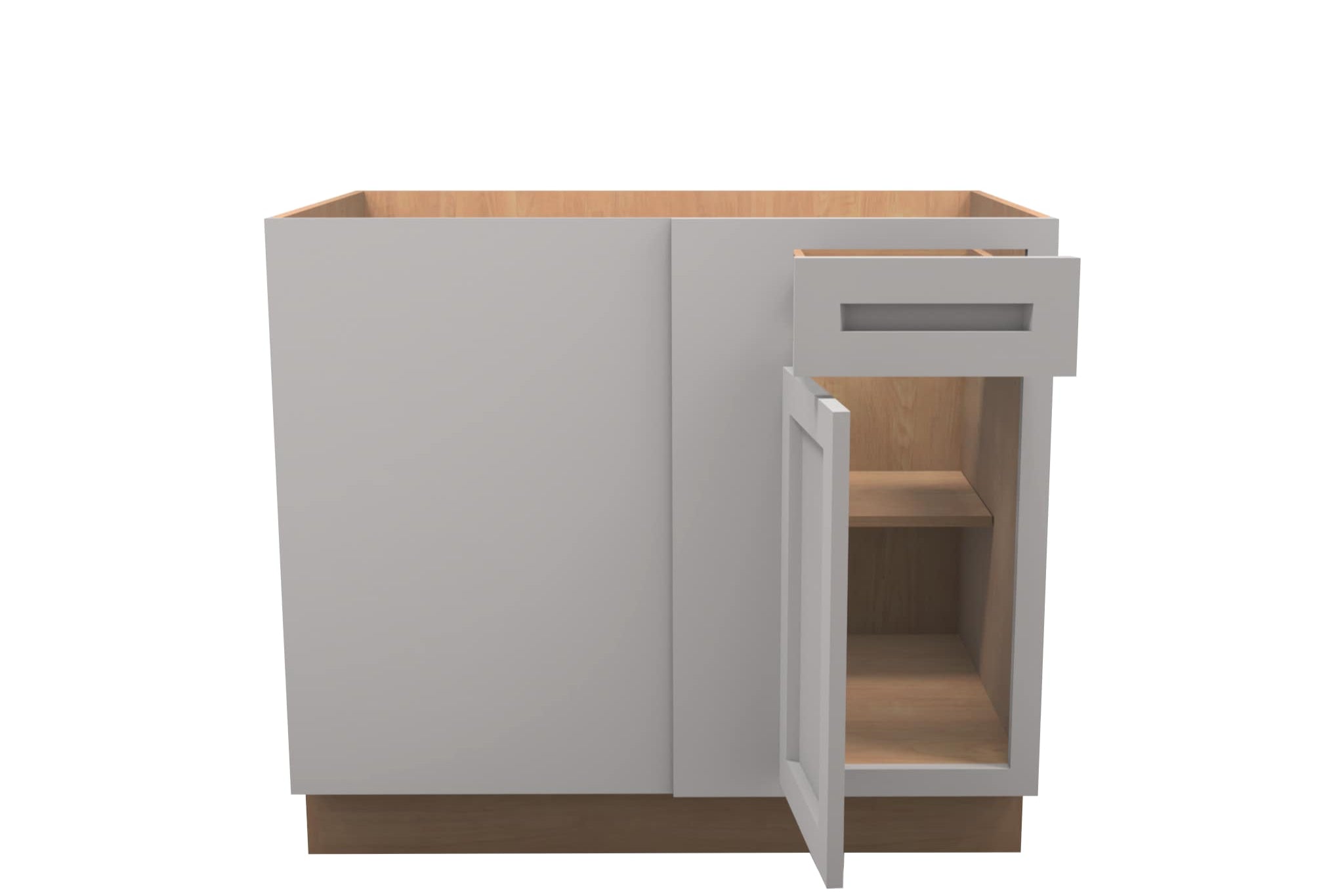 American Made Shaker RTA BBC39L Blind Corner Cabinet Left-Light Gray