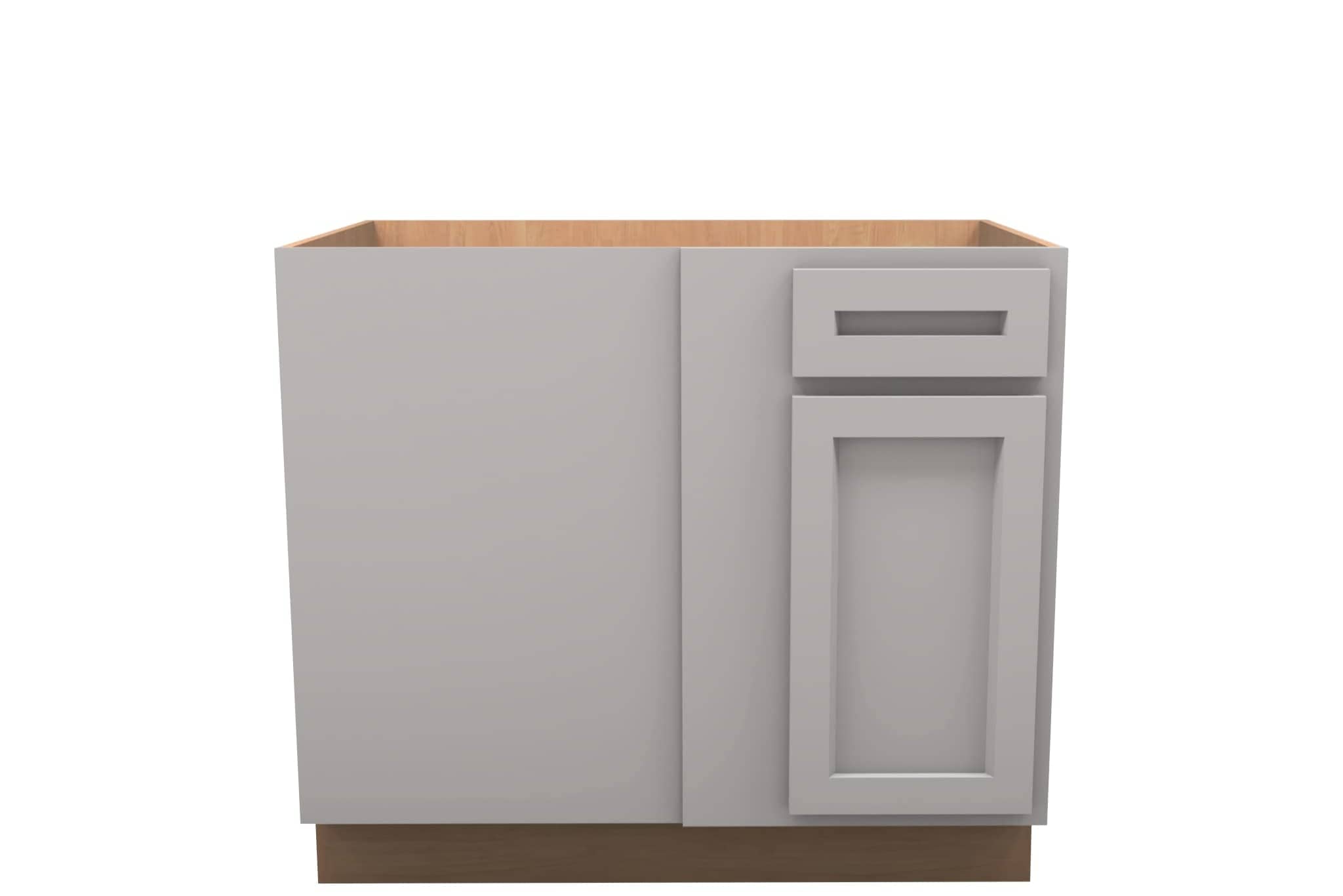 Lite Gray Shaker Blind Corner Base Cabinet Left 39