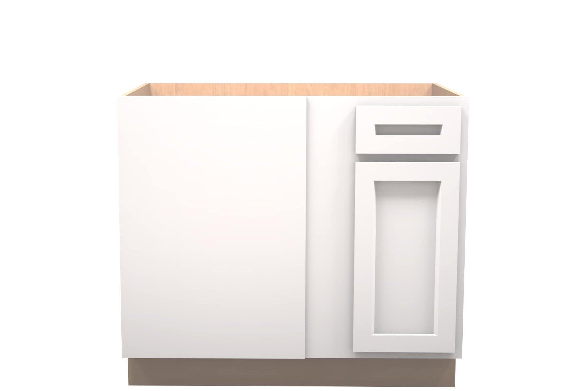 American Made Shaker RTA BBC39L Blind Corner Cabinet Left-White