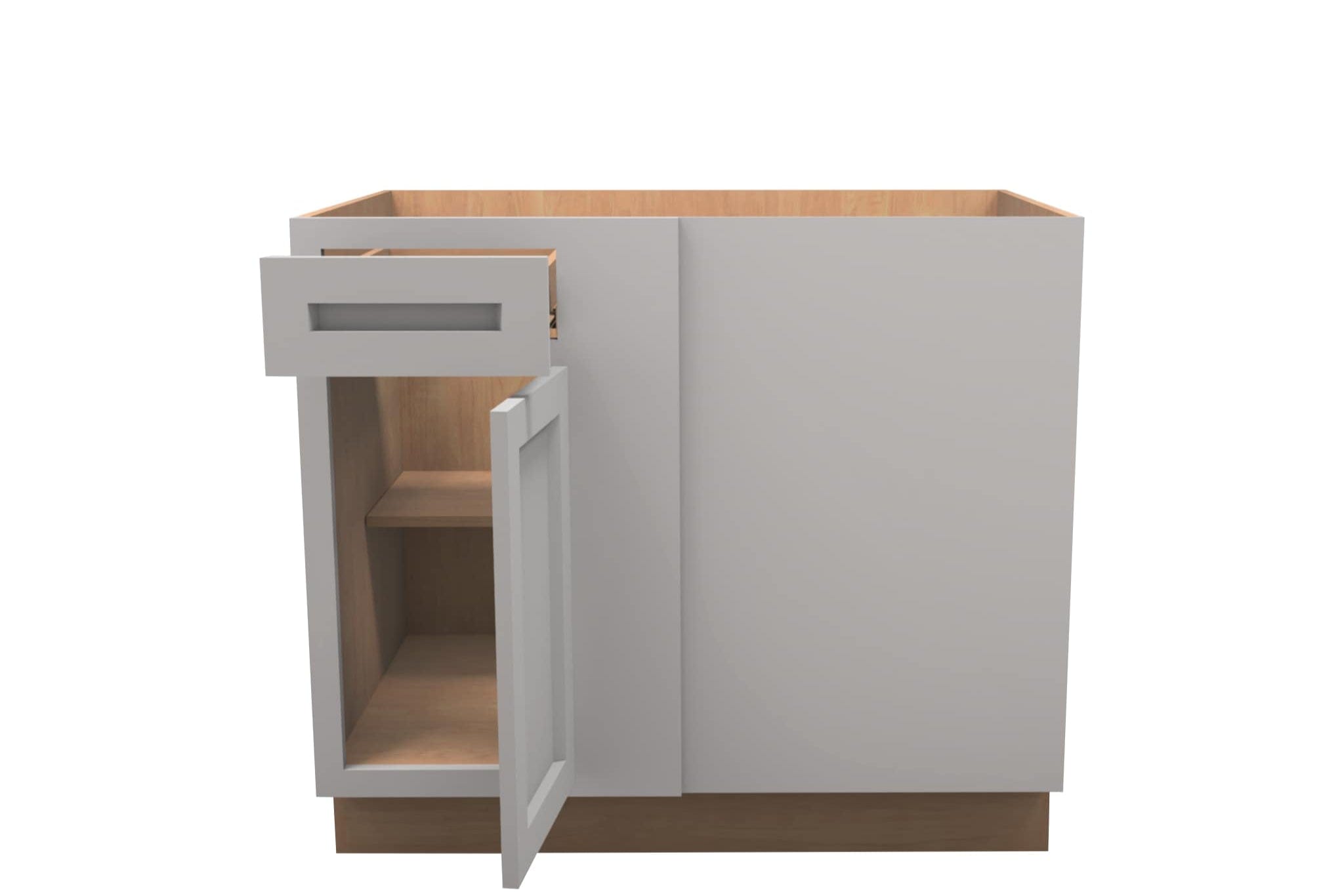 Lite Gray Shaker Blind Corner Base Cabinet Right 39