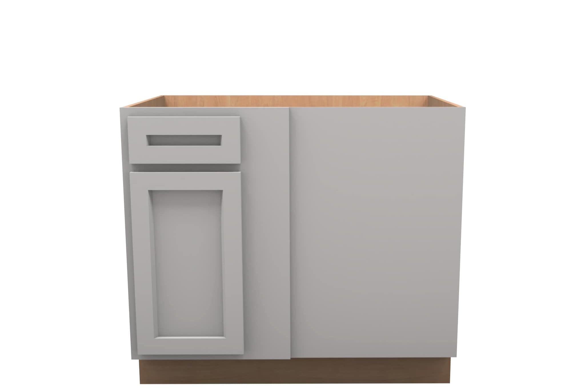 Lite Gray Shaker Blind Corner Base Cabinet Right 39