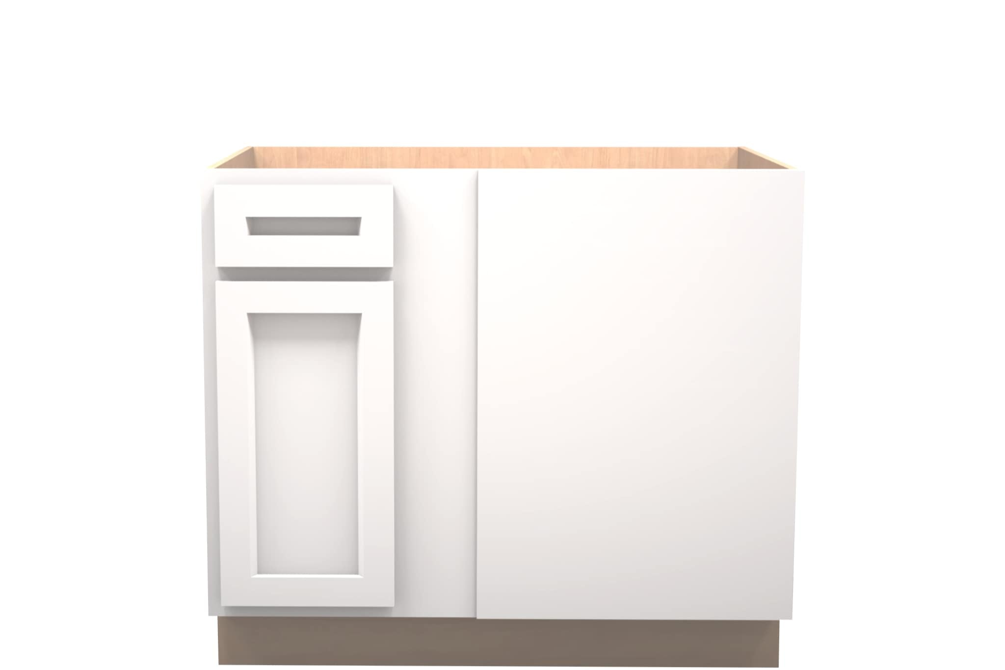 American Made Shaker RTA BBC39R Blind Corner Cabinet Right-White