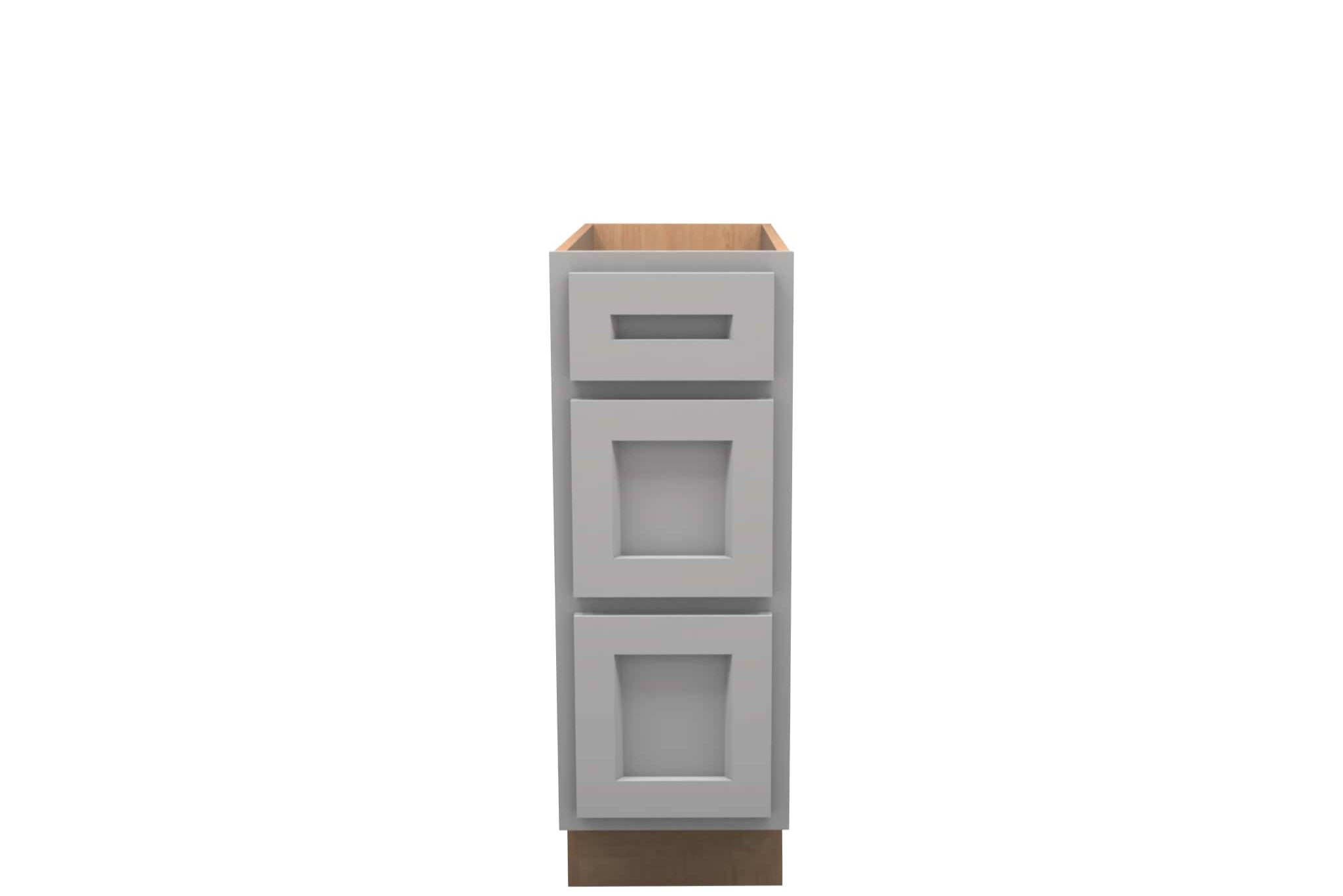 American Made Shaker RTA DB12 Drawer Base Cabinet-Light Gray