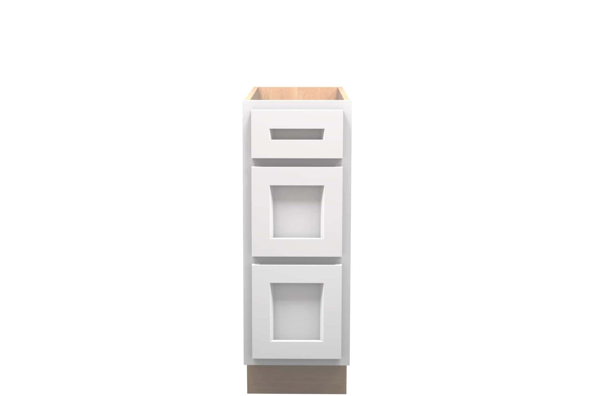 American Made Shaker RTA DB12 Drawer Base Cabinet-White