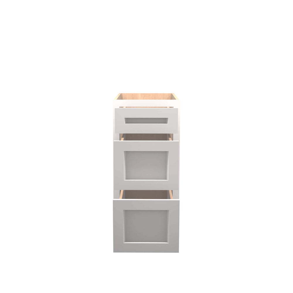 American Made Shaker RTA DB15 Drawer Base Cabinet-White
