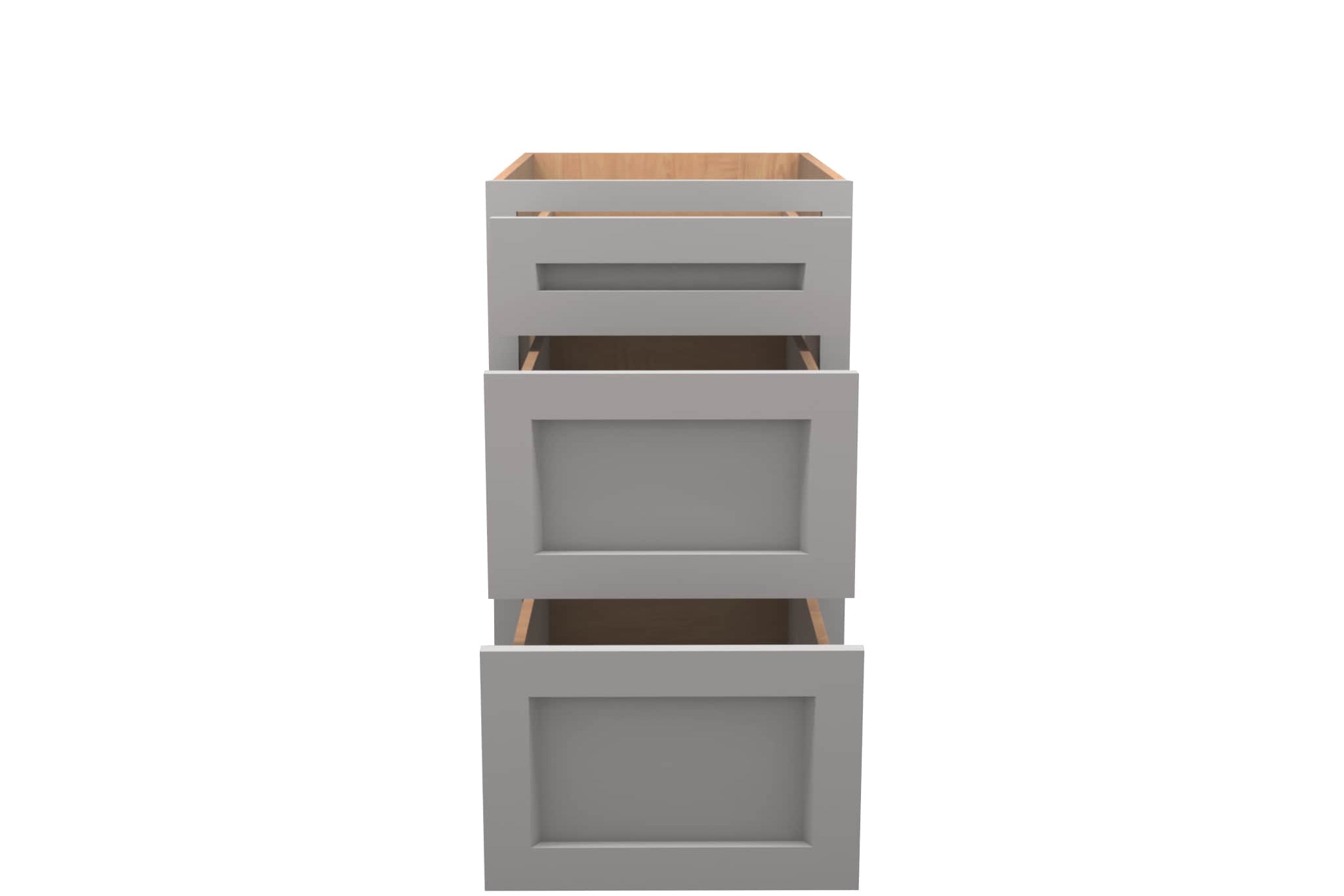 American Made Shaker RTA DB18 Drawer Base Cabinet-Light Gray