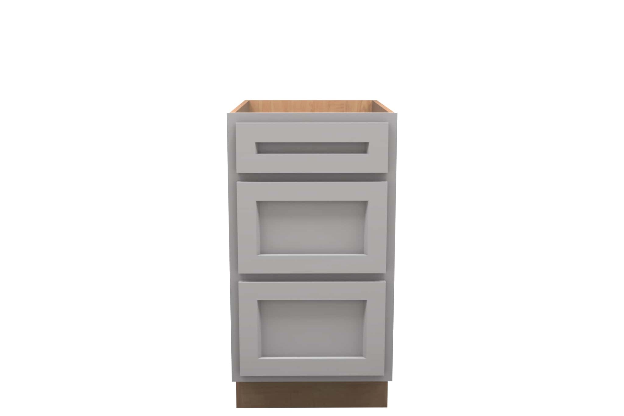 American Made Shaker RTA DB18 Drawer Base Cabinet-Light Gray