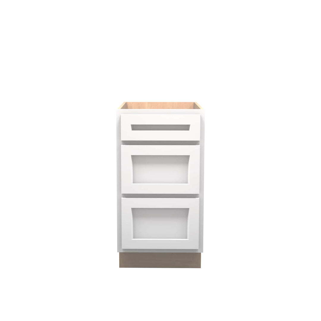 American Made Shaker RTA DB18 Drawer Base Cabinet-White