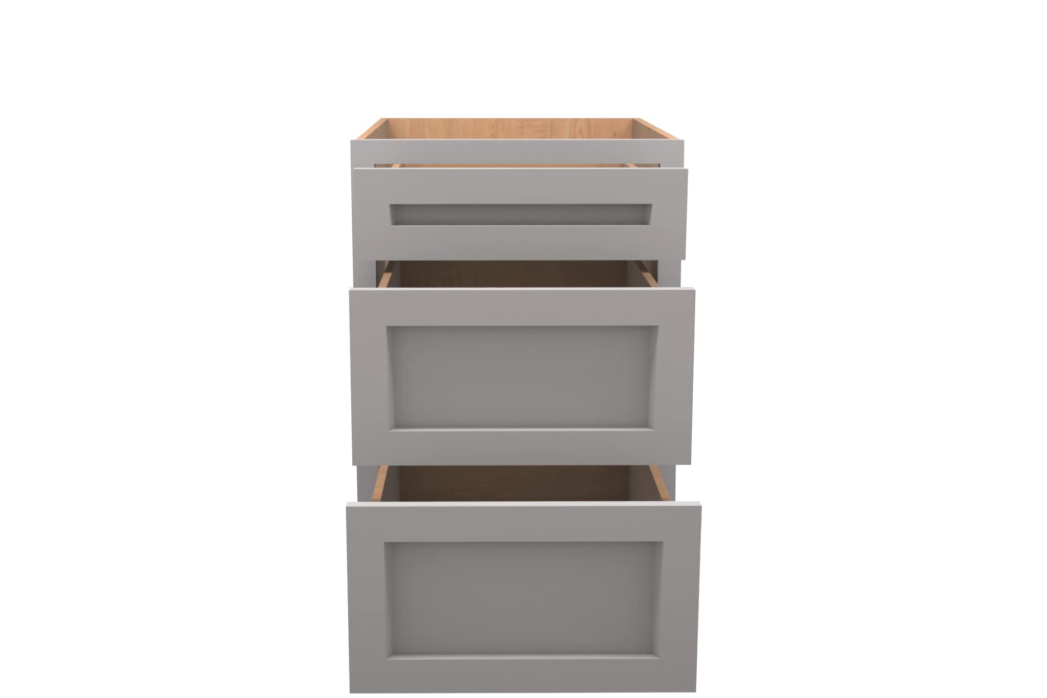 American Made Shaker RTA DB21 Drawer Base Cabinet-Light Gray