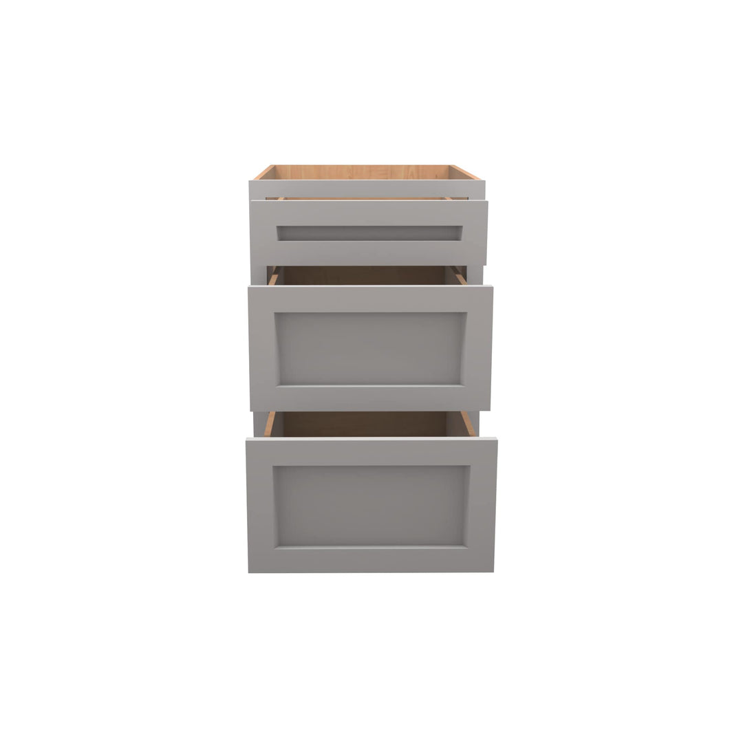 American Made Shaker RTA DB21 Drawer Base Cabinet-Light Gray