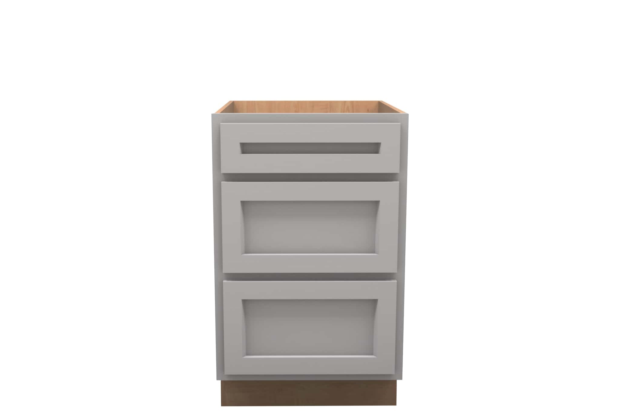 American Made Shaker RTA DB21 Drawer Base Cabinet-Light Gray