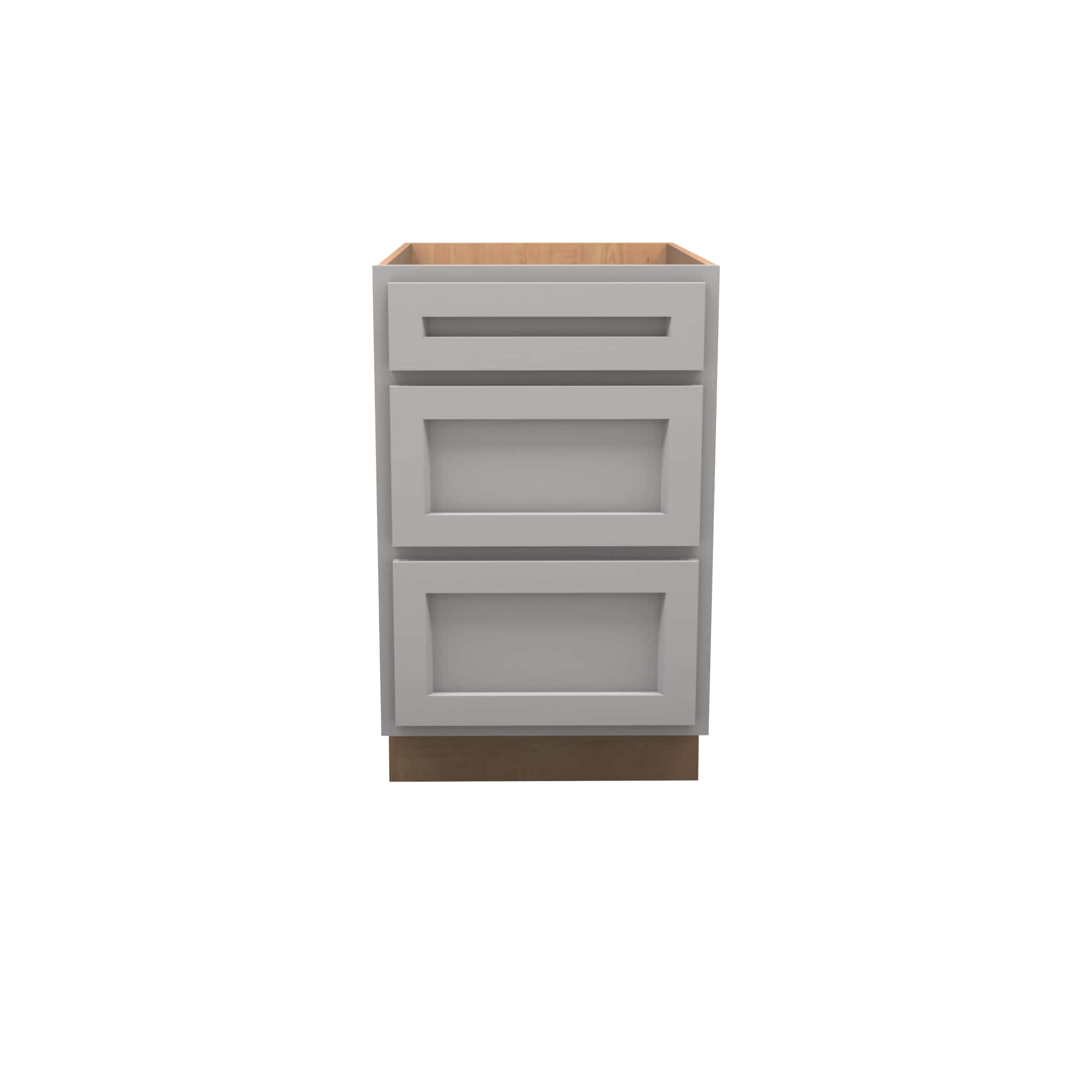 American Made Shaker RTA DB21 Drawer Base Cabinet-Light Gray