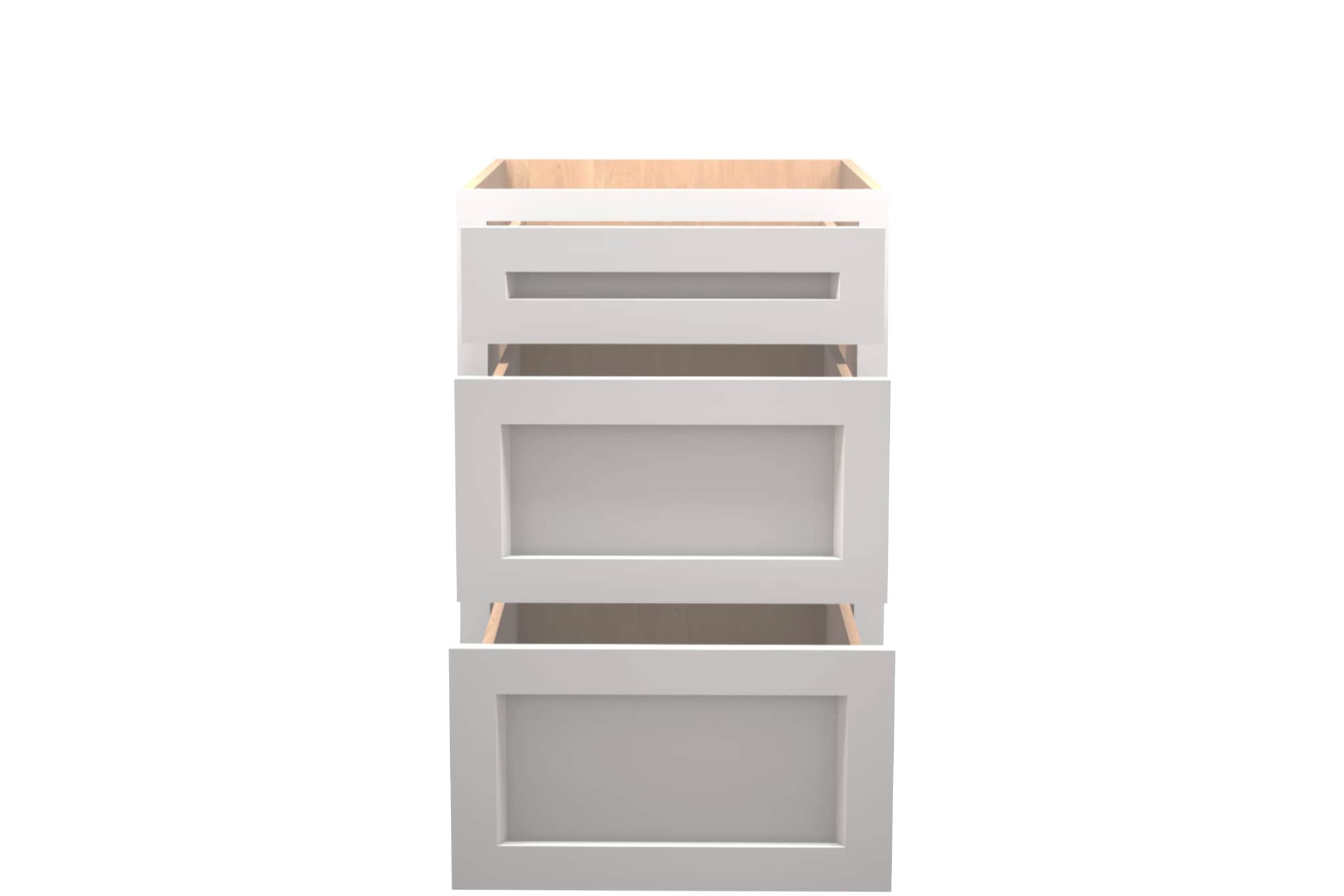 American Made Shaker RTA DB21 Drawer Base Cabinet-White