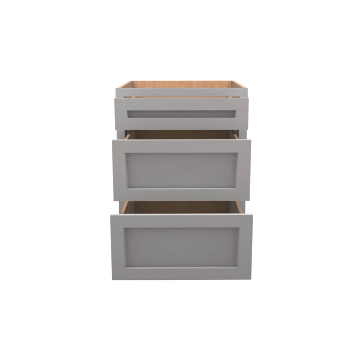 American Made Shaker RTA DB24 Drawer Base Cabinet-Light Gray