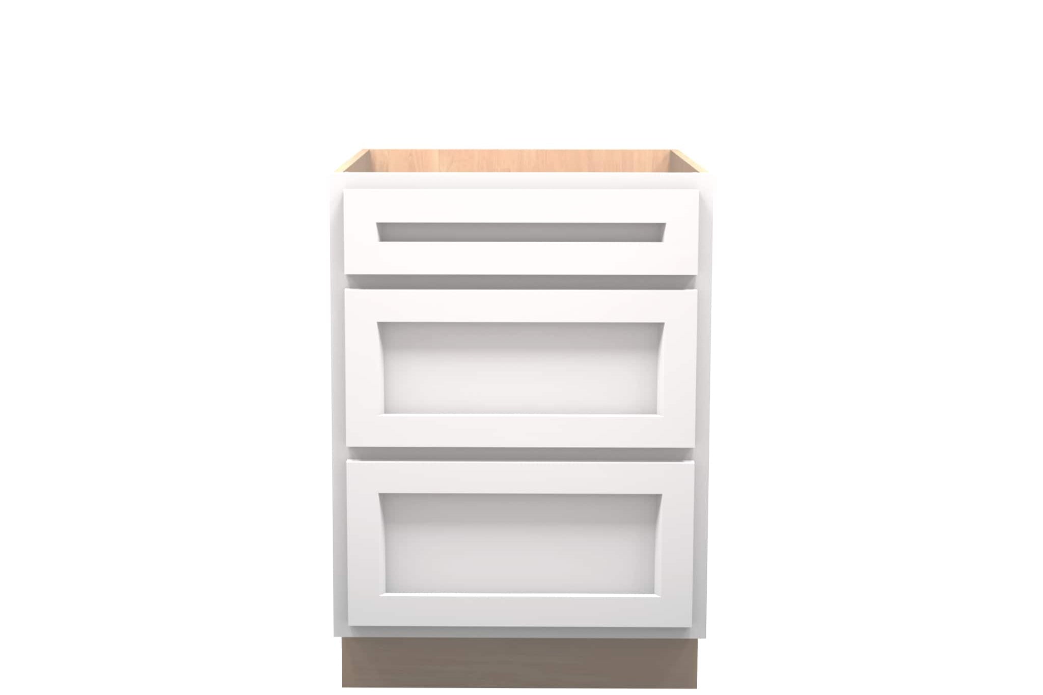 American Made Shaker RTA DB24 Drawer Base Cabinet-White