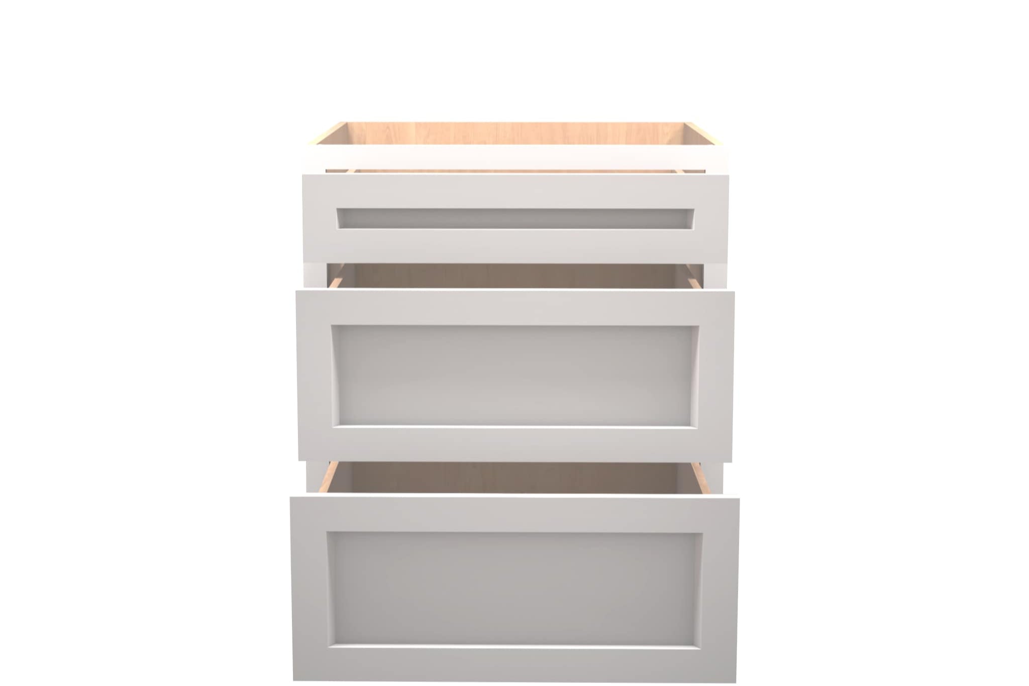 American Made Shaker RTA DB27 Drawer Base Cabinet-White