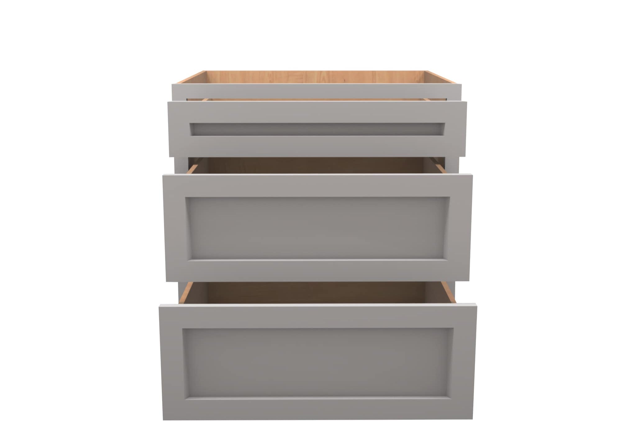 American Made Shaker RTA DB30 Drawer Base Cabinet-Light Gray