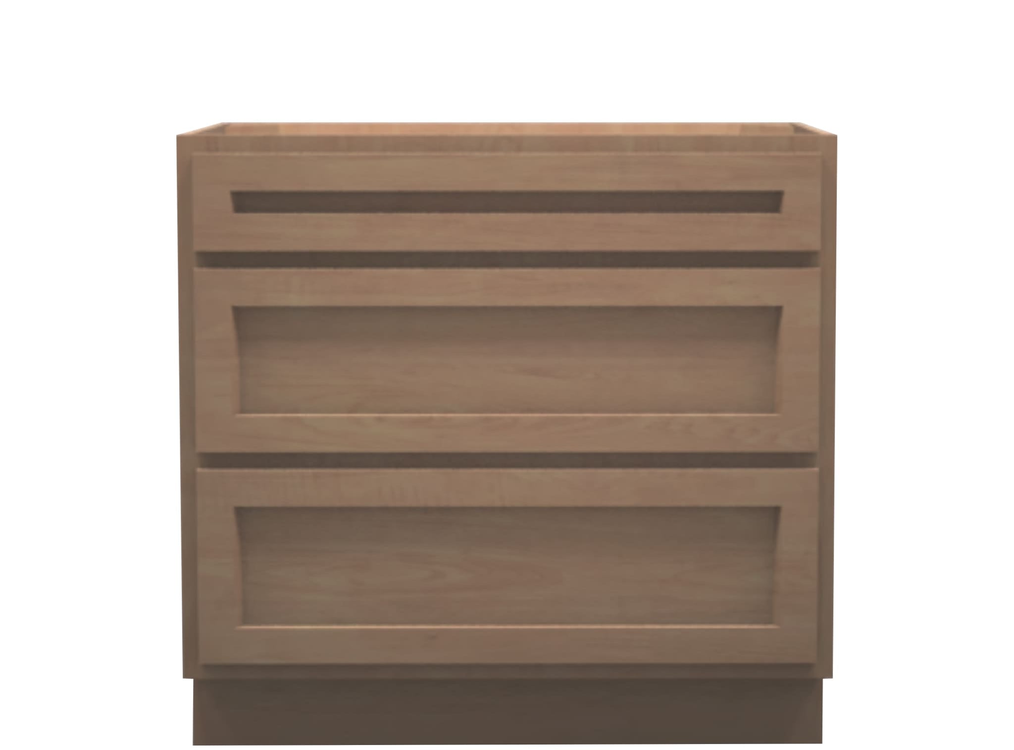 American Made Shaker RTA DB36 Drawer Base Cabinet-Unfinished Stain Grade