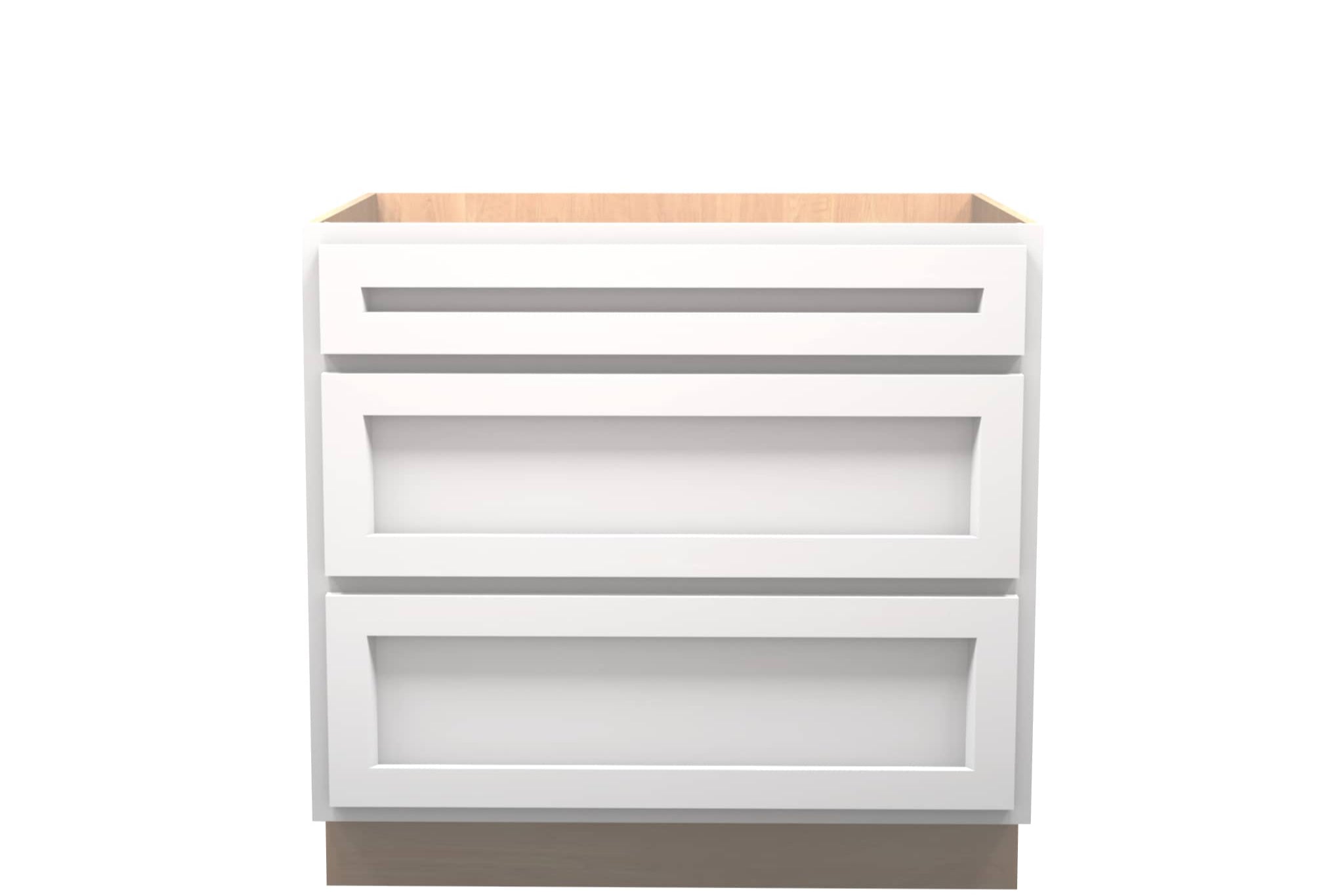 American Made Shaker RTA DB36 Drawer Base Cabinet-White