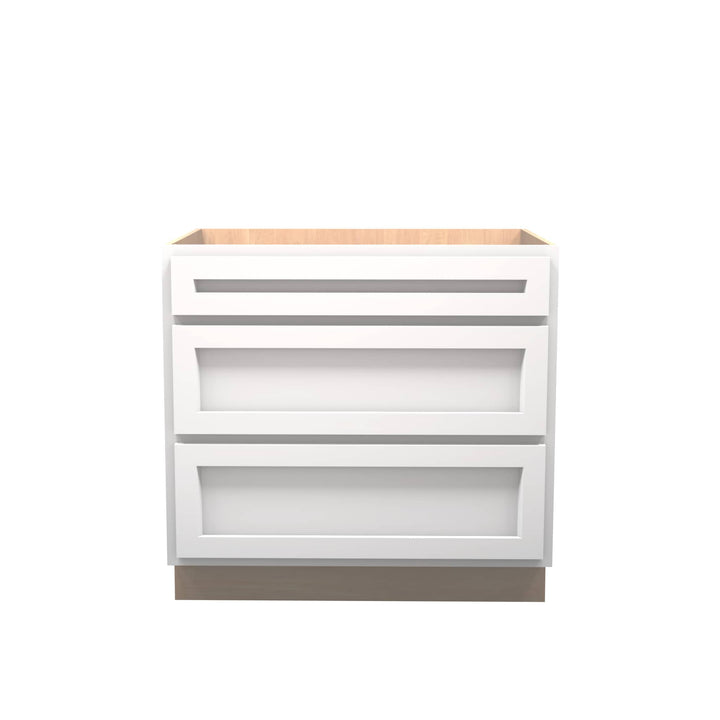 American Made Shaker RTA DB36 Drawer Base Cabinet-White
