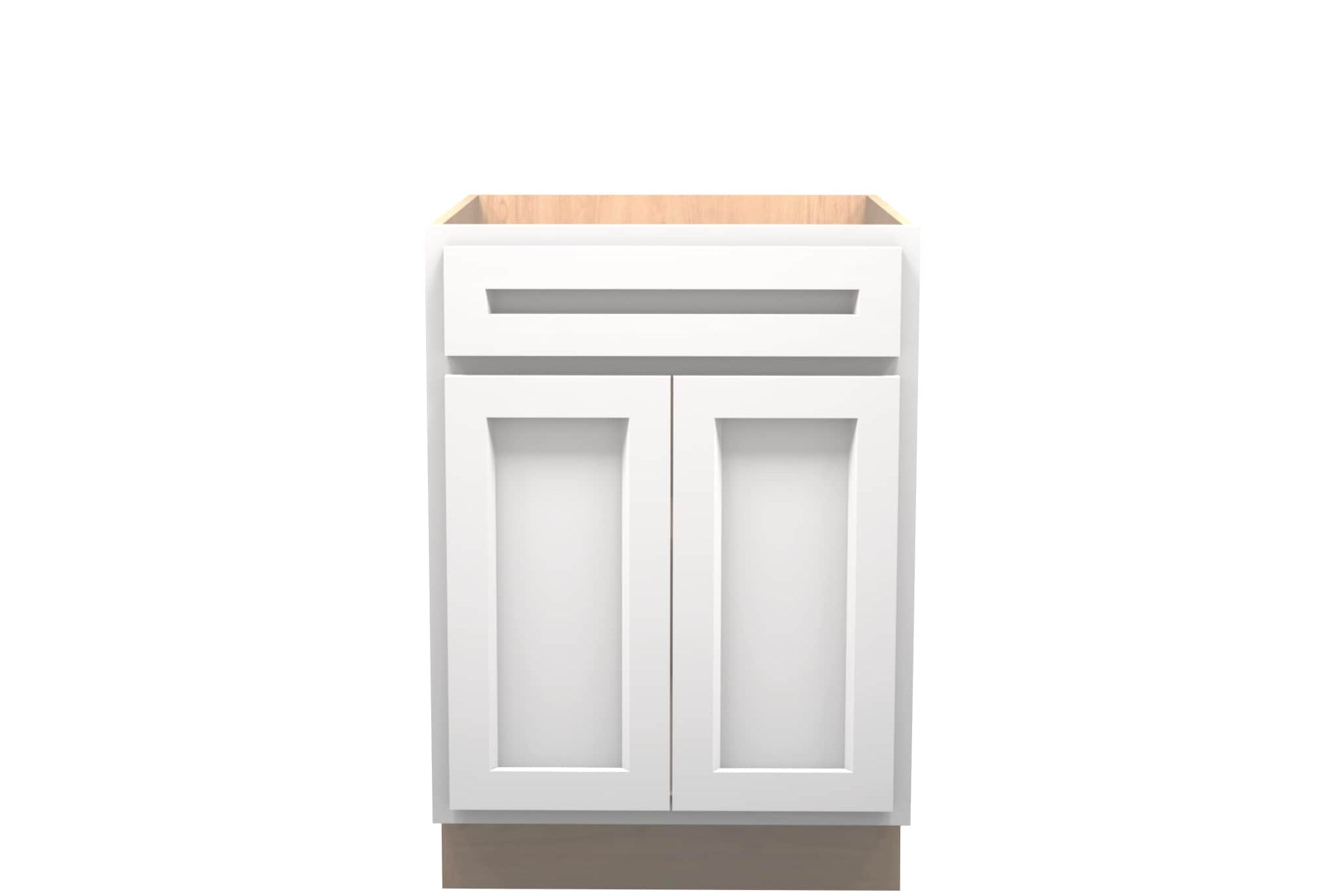 American Made Shaker RTA SB24 Sink Base Cabinet-White