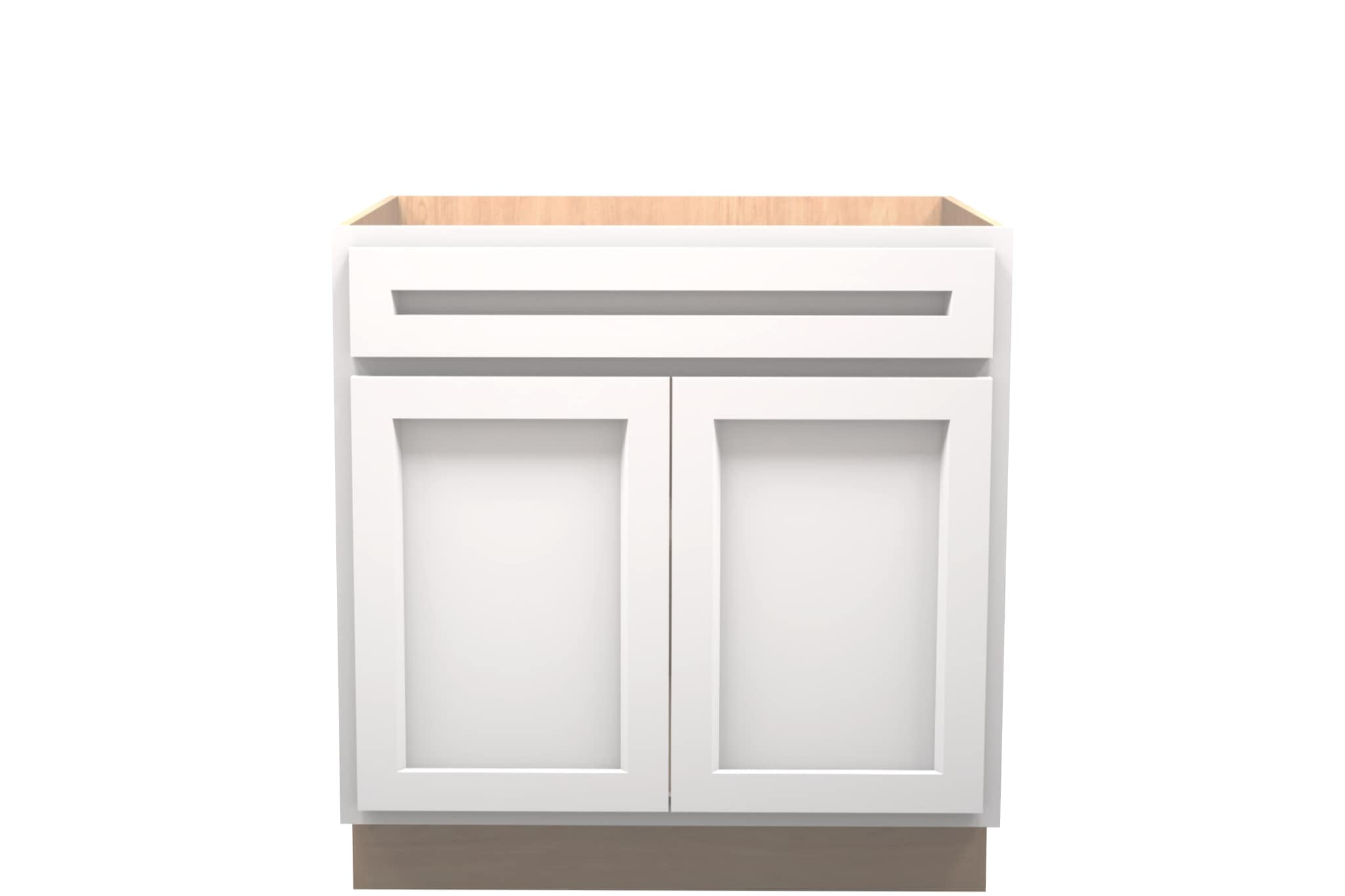 American Made Shaker RTA SB33 Sink Base Cabinet-White